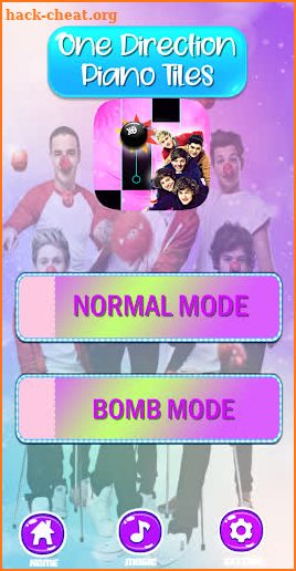 One direction piano bomb tiles screenshot