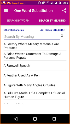 One Word Substitution Offline Dictionary screenshot