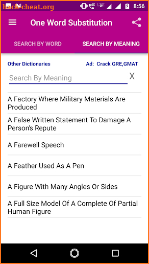 One Word Substitution Offline Dictionary screenshot