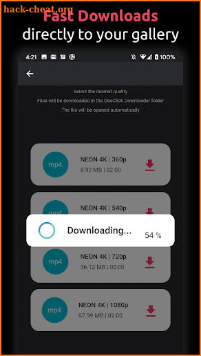 OneClick Downloader - Video Downloader Pro 4K screenshot