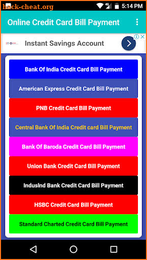 Online Credit Card Bill Payment screenshot