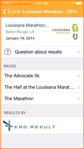 OnlineRaceResults screenshot