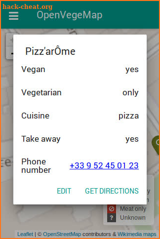 OpenVegeMap screenshot