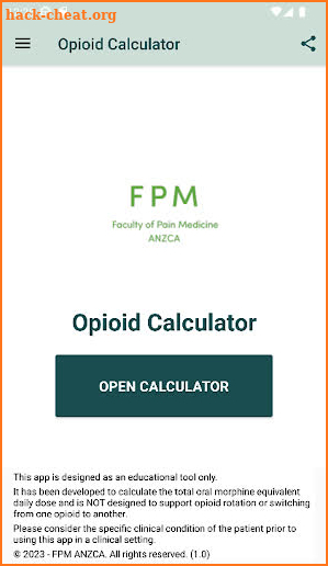 Opioid Calculator screenshot