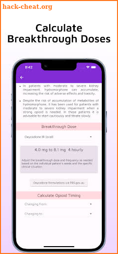 Opioid Conversion Calculator screenshot