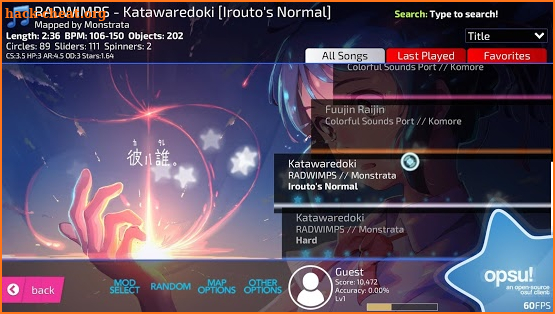 Opsu!(Beatmap player for Android) screenshot