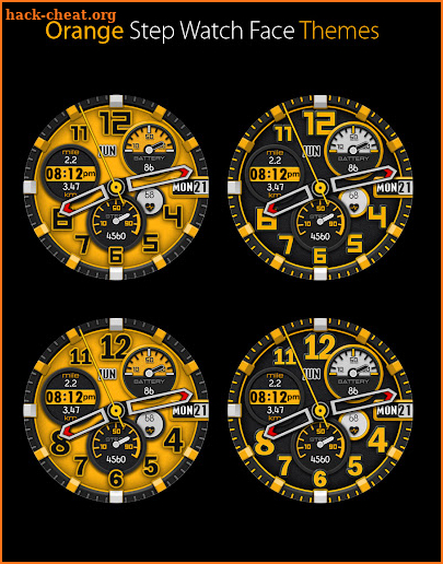 Orange Step Watch Face screenshot