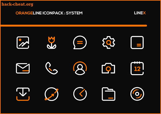 OrangeLine IconPack : LineX screenshot