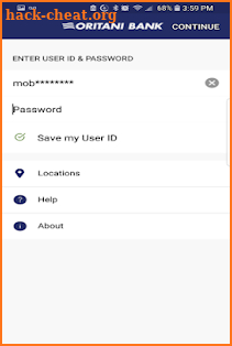 Oritani Bank Mobile App screenshot