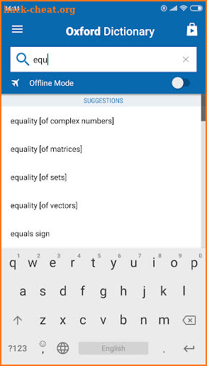 Oxford Mathematics Dictionary screenshot