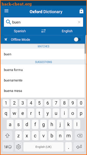 Oxford Spanish Dictionary screenshot