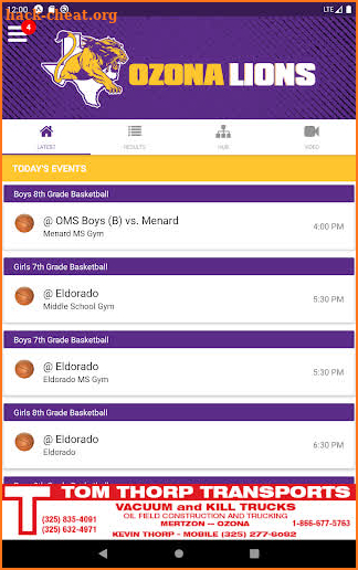 Ozona Lion Athletics screenshot