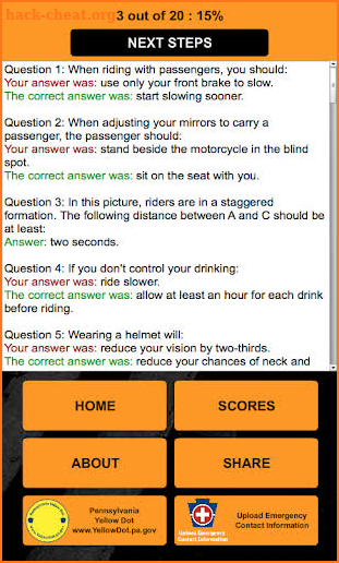 PA Motorcycle Practice Test screenshot