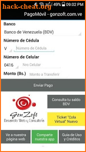 Pago Móvil para usuarios BDV ++ www.gonzoft.com.ve screenshot