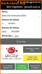 Pago Móvil para usuarios BDV ++ www.gonzoft.com.ve screenshot