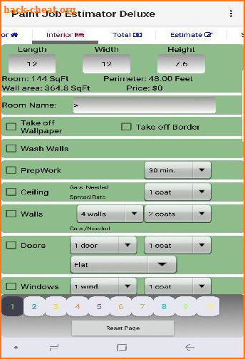 Paint Job Estimator Deluxe screenshot