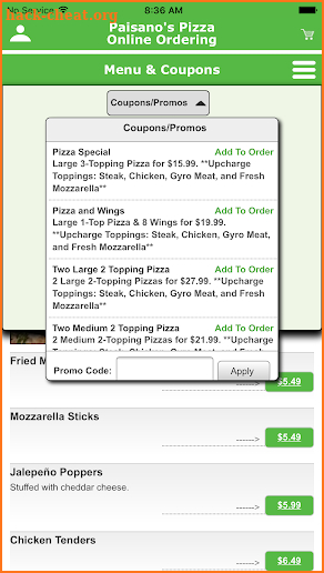 Paisano's Pizza screenshot