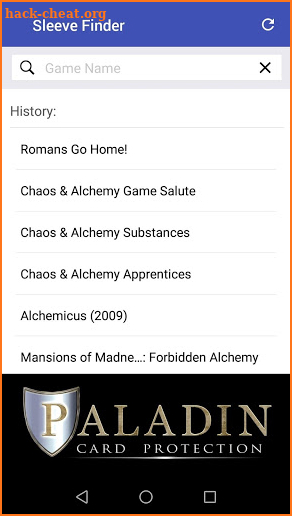 Paladin Sleeve Finder screenshot