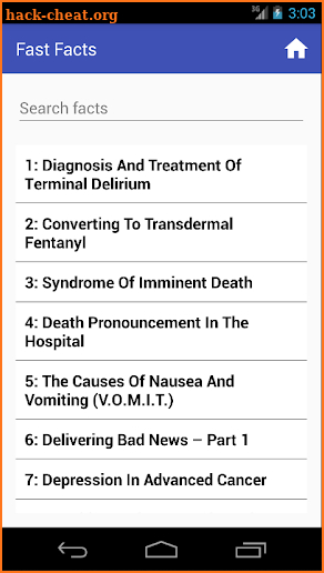 Palliative Care Fast Facts screenshot