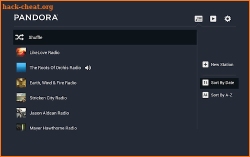 Pandora® Radio for Google TV screenshot