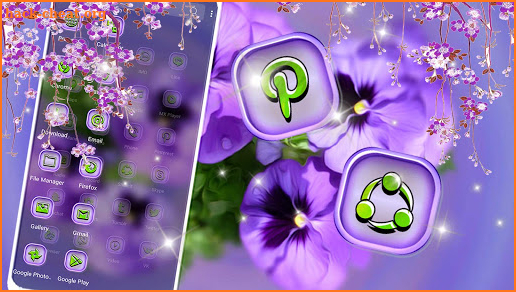 Pansy Flower Purple Theme screenshot