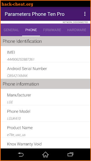 Parameters Phone Ten Pro screenshot