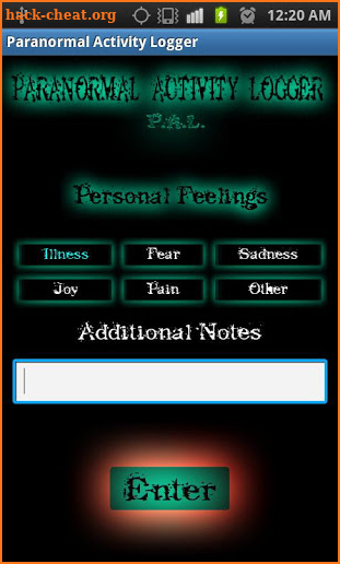 Paranormal Activity Logger screenshot