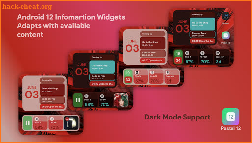 Pastel 12 - Android 12 Widgets for KWGT Pro screenshot