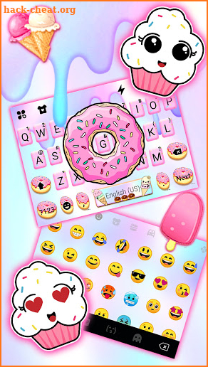 Pastel Pink Donut Keyboard Theme screenshot