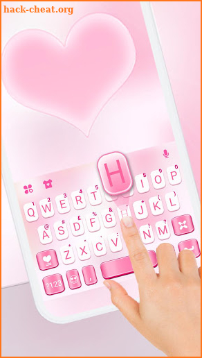 Pastel Pink Heart Keyboard Theme screenshot