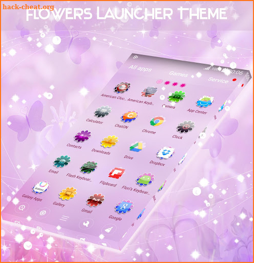 Pastel Purple Flowers Launcher screenshot