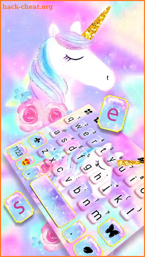 Pastel Unicorn Dream Keyboard Theme screenshot