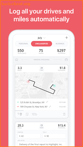 Pathmile - Automatic Mileage Tracking screenshot