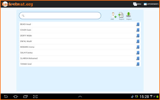 Patient medical record screenshot