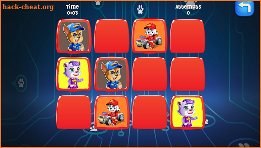 Paw boys: memory game screenshot