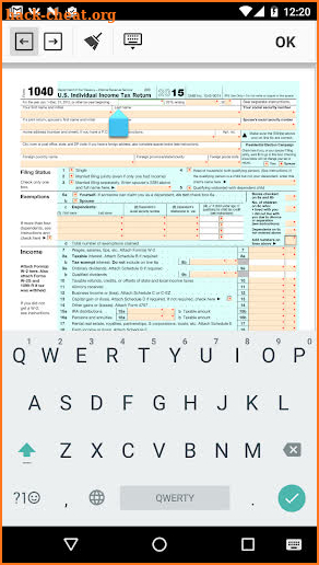 PDF Form 1040 for IRS: Income Tax Return eForm screenshot