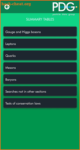 PDG Particle Physics Booklet screenshot