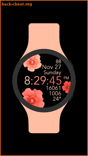 Peach Flowers Watch Face screenshot