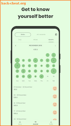 Peas - Mindfulness, Journal screenshot