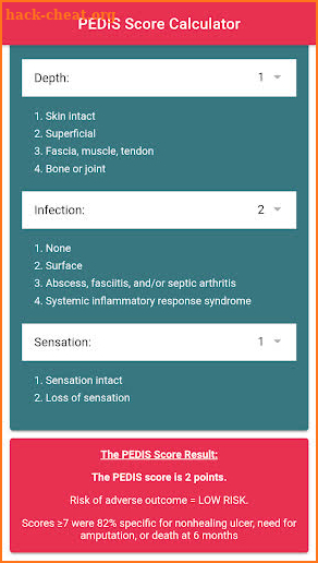 PEDIS Score Diabetes App - Diabetic Foot Ulcer screenshot