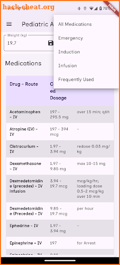 Peds Anesthesia Calculator screenshot