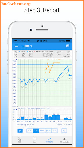 PEF Log - asthma tracker screenshot