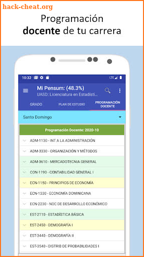 Pensum: universities, careers and subjects screenshot