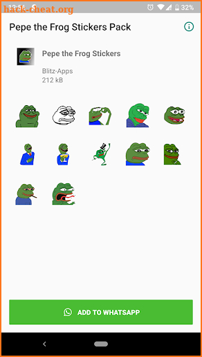 Pepe the Frog Stickers for Whatsapp screenshot