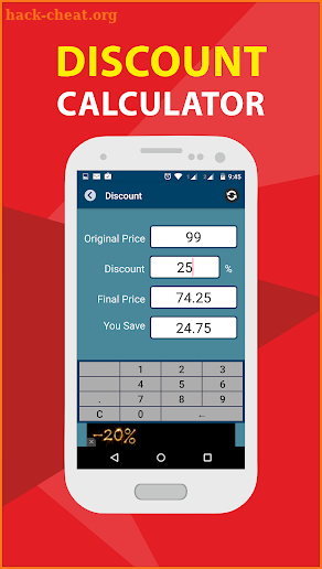 Percent & discount calculator screenshot