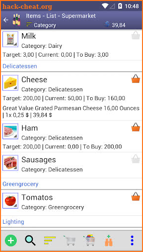 Perfect Shopping List screenshot