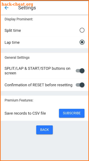 Performalytics Stopwatch screenshot