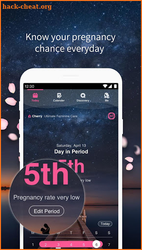 Period Calendar Cherry - Track Menstrual Cycle screenshot