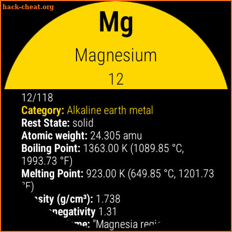 Periodic Table Watch (Wear OS) screenshot