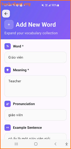 Personal Dictionary screenshot